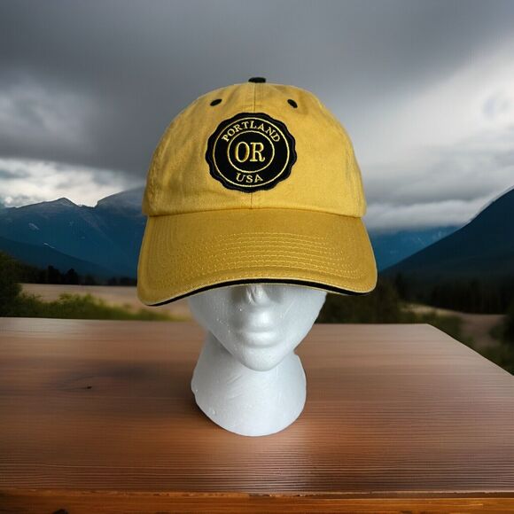 Fahrenheit Fashion Headwear Unisex Yellow Portland OR USA Adjustable Hat - Picture 1 of 7